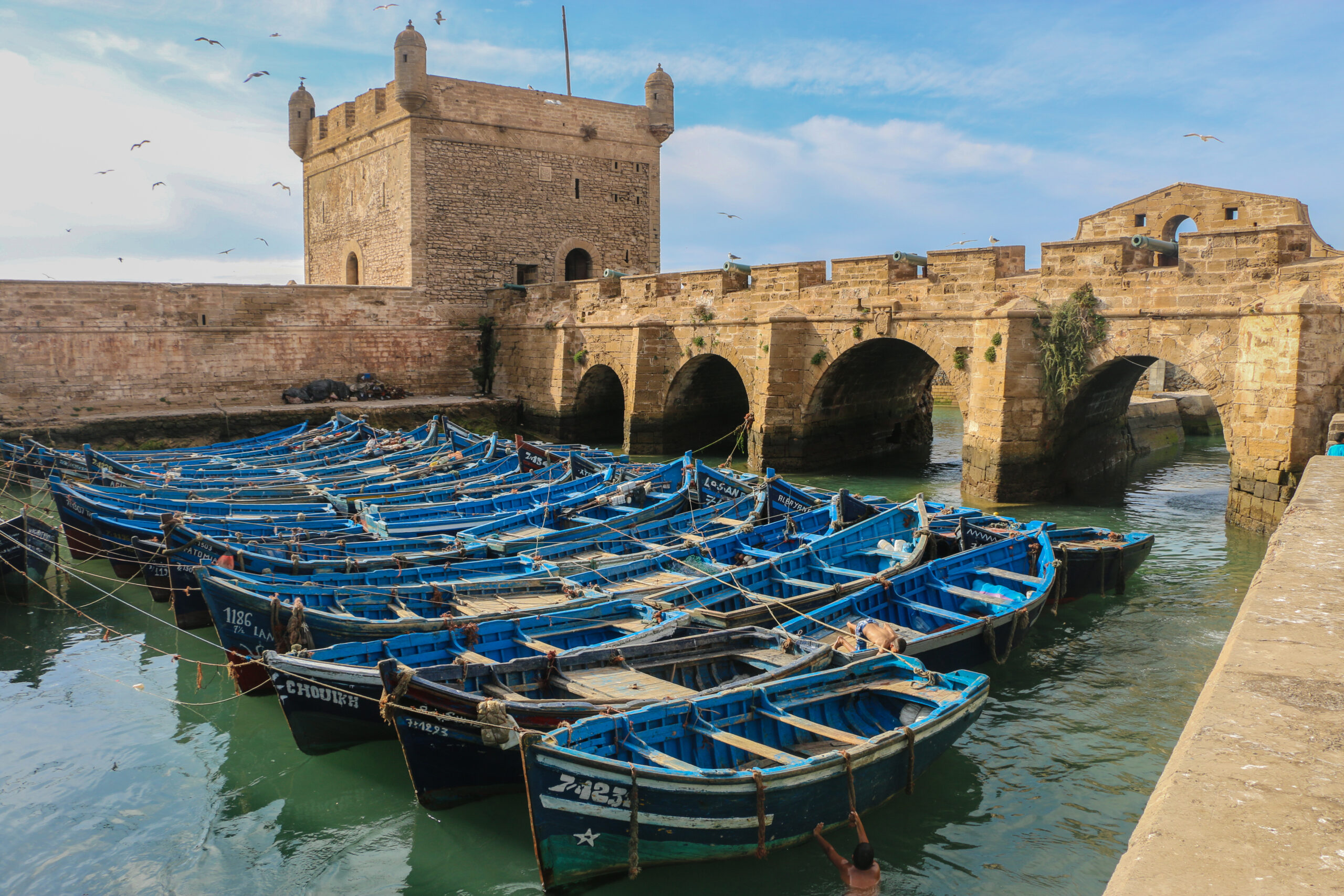 Essaouira Citadel with its historic fortifications, seen during an essaouira tour from marrakech.