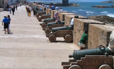 Historic Essaouira Remparts overlooking the Atlantic Ocean during an essaouira tour from marrakech.