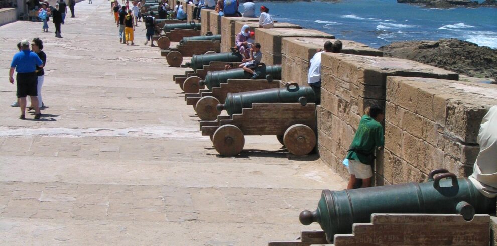 Historic Essaouira Remparts overlooking the Atlantic Ocean during an essaouira tour from marrakech.